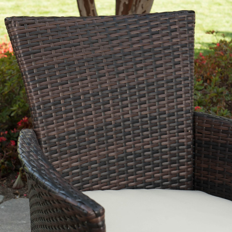 Mccourt 6 - Person Acacia Wicker Patio Dining Set with Rectangular Table