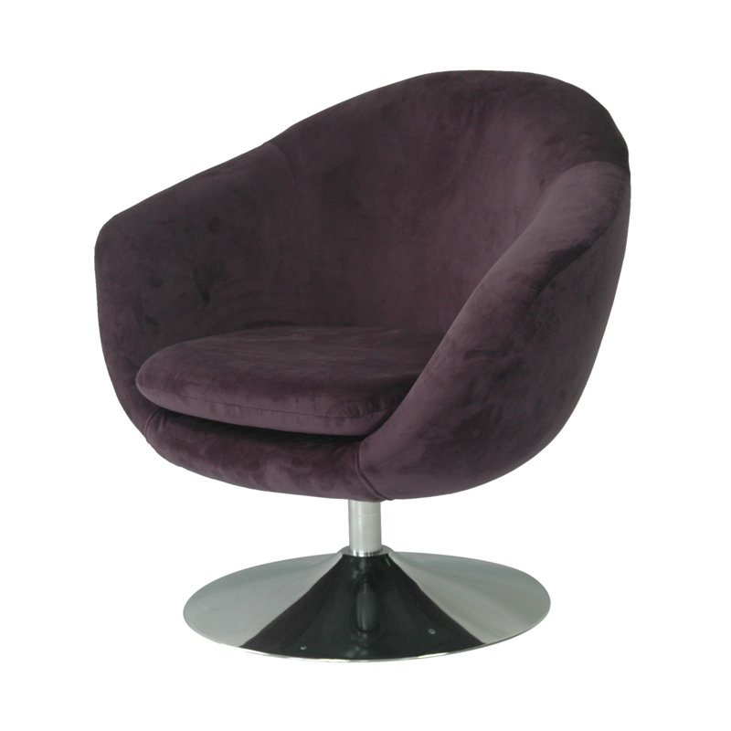 Upholstered Barrel Chair, Aubergine