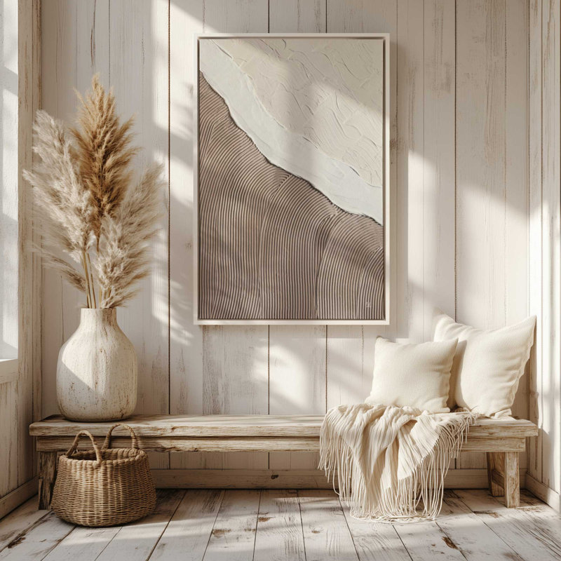 Toile roulée Wave Formations III, Cadre flottant en chrome poli, H 36,75 po x l 24,75 po x P 1,75 po