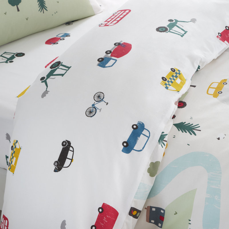 Transport Cotton Duvet Cover Set, Single + 1 Standard Pillowcase