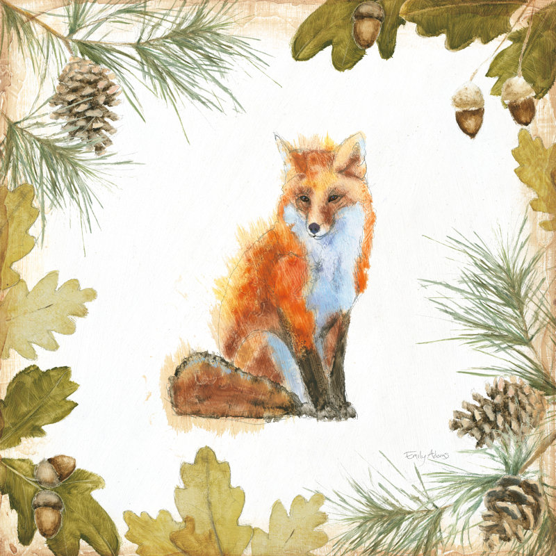 Into The Woods IV On White Border by Emily Adams - Wrapped Canvas Painting, 30cm H x 30cm W