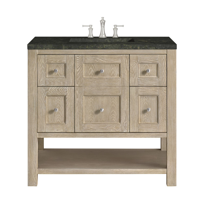 Breckenridge 36'' W Single Vanity, Whitewashed Oak, Phantome Eclos, 8" Widespread