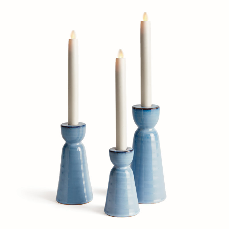 Libbey Taper Holders, Blue