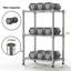 Étagère grillagée utilitaire en acier à 3 niveaux de 450 lb pour grille de rangement en métal pour la maison, la cuisine, le bureau, chrome (P 11,8 po x l 17,7 po x H 26,3 po)-444443835