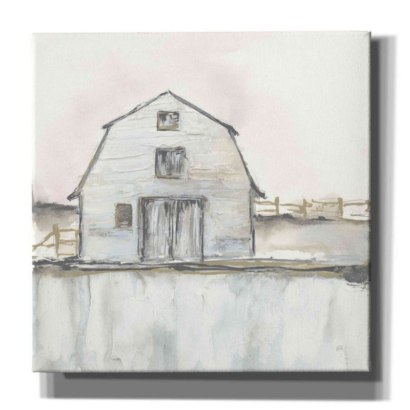 «Mecnun White Barn III» sur toile par Chris Paschke, H 12 po x l 12 po x P 0,75 po