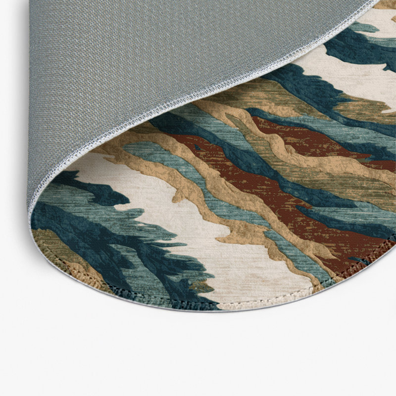 Tapis intérieur et extérieur noir Nature, Rond 5 pi
