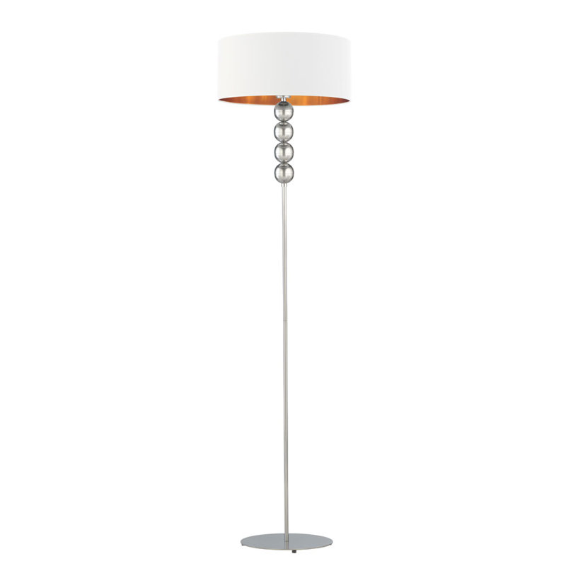 Kumagai 166cm Traditional Floor Lamp, White, Silver