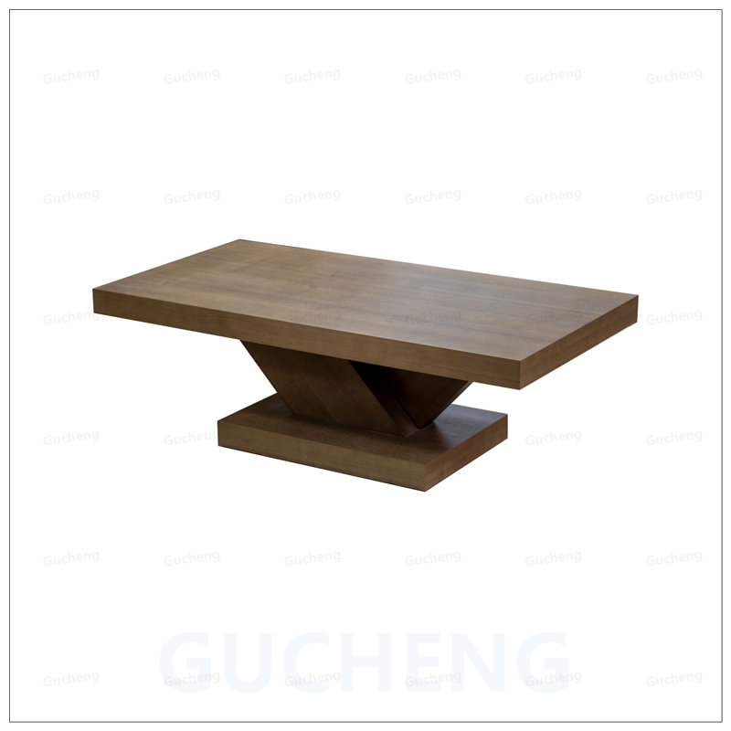 Table basse moderne à pieds croisés, conception robuste en forme de X, placage en bois massif, grande table centrale de salon avec amplement d'espace de rangement