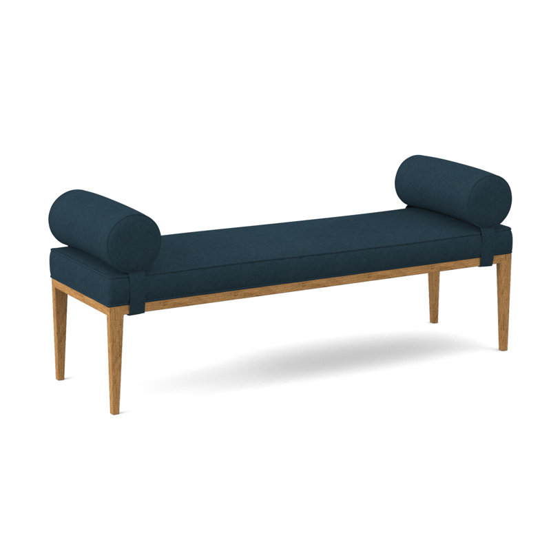 Brooklyn Upholstered Bench, Amber, Margaret Lagoon Polyester Blend