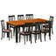 Ensemble de table de salle à manger 9 pièces comprenant une table de salle à manger rectangulaire avec feuille papillon et 8 chaises en similicuir, noir et cerise-49668279
