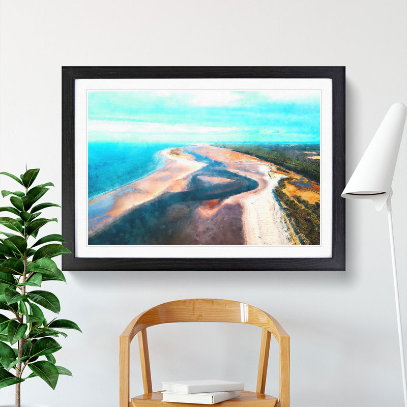 View of Nairn in Scotland - Picture Frame Graphic Art, 36cm H x 48cm W x 2cm D, Black