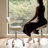 Pneumatic Swivel Rolling Stool Chair with Backrest 503 KAI-1721655231