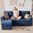 84'' Upholstered Sleeper Sofa L Shape Sofa Bed With Storage And USB-1309340955