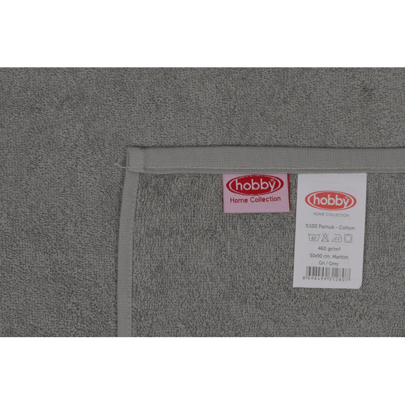 2 Piece 100% Cotton Hand Towel Set, Gray