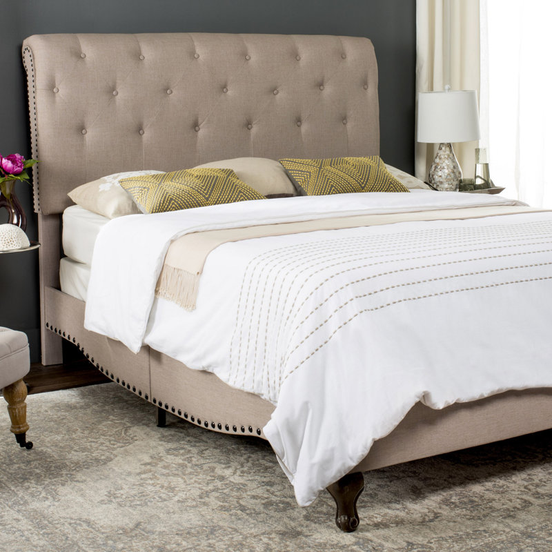 Bazeley Panel Bed by Harriet Bee, Taupe, Queen
