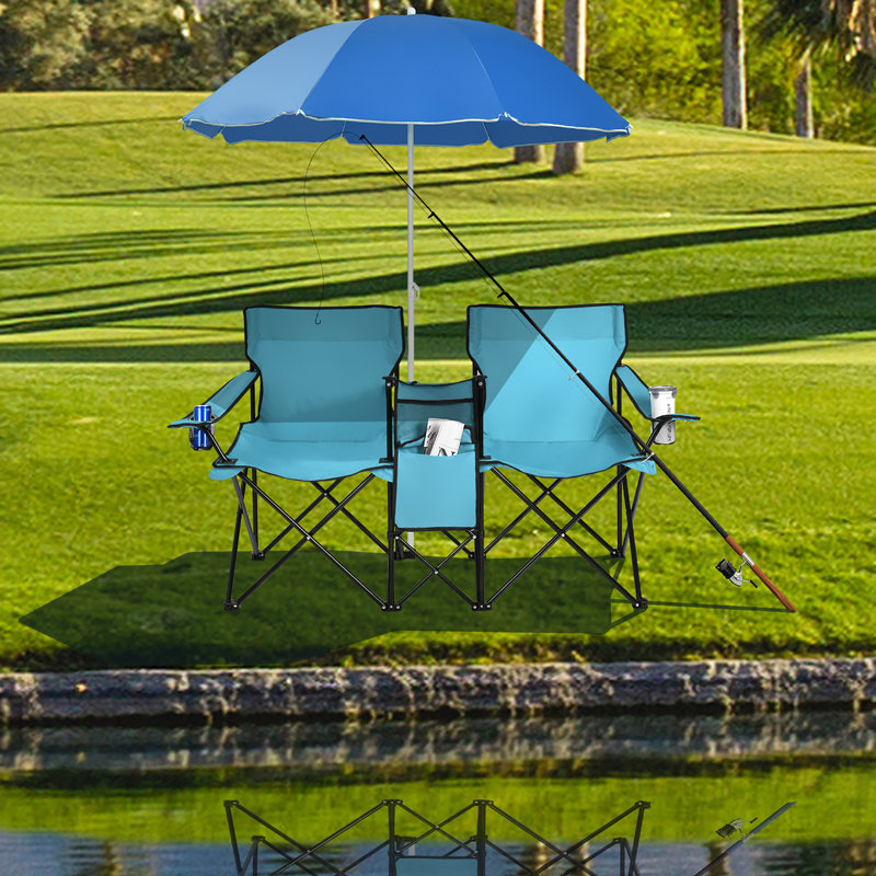 Chaise de pique-nique double Ahmarie, Bleu