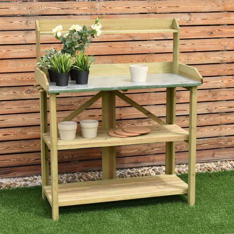 Acob Fir Wood Potting Bench