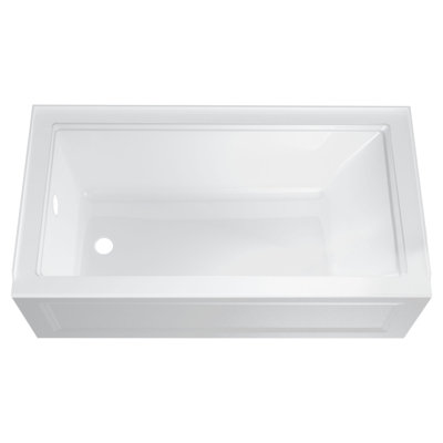 Town Square S 60 " L x 30 " W Alcove / Tile in and Mounting / Installation Required Soaking Fiberglass Bathtub