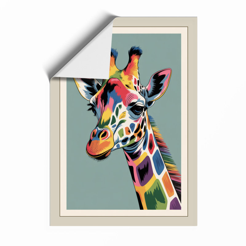 Chromatic Giraffe Modern - Framed Print, Unframed, A2 - 59.4 x 42.0 cm