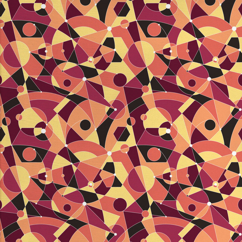 Tissu mid-century, l 58 po x L 180 po