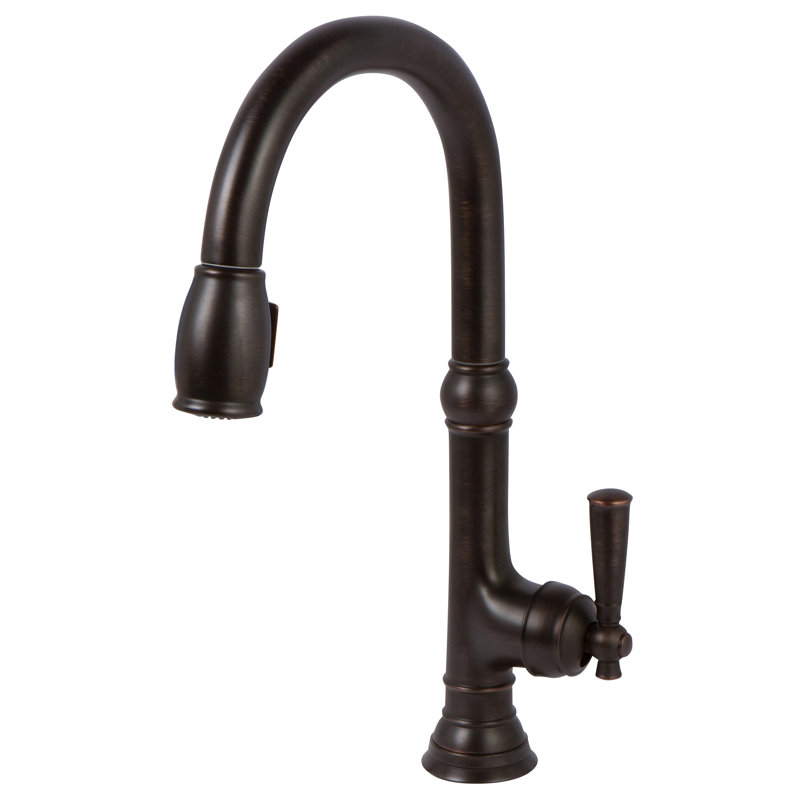 Jacobean Single Handle Pull Down Kitchen Faucet, Venetian Bronze