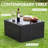 7-piece Modular Patio Conversation Sets with Cushions and Tempered Glass Table-1485790132