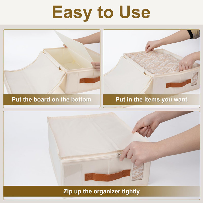 Bed Sheet Organizer 4 Pack, No Insects Entry Sheet Organizers And Storage With Zipper, White