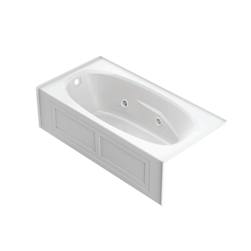 Amiga® 72" x 36" Whirlpool Bathtub, White, Left, Yes