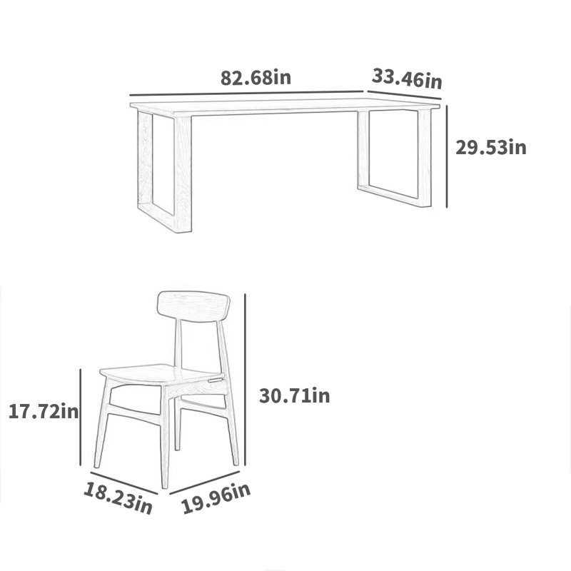 Ensemble de table de salle à manger rectangulaire Home