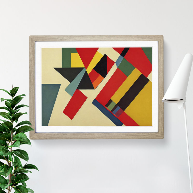 XH1022-6056X Modern Bauhaus Art Vol.2 Abstract - Single Picture Frame Print, 25cm H x 34cm W, Oak