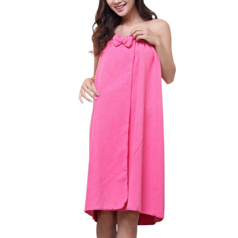 Serviette de bain en microfibre à séchage rapide 55 x 27 po Bow Bowknot, Rose rouge