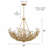 6- Light Gold-Leaf Crystal Chandelier