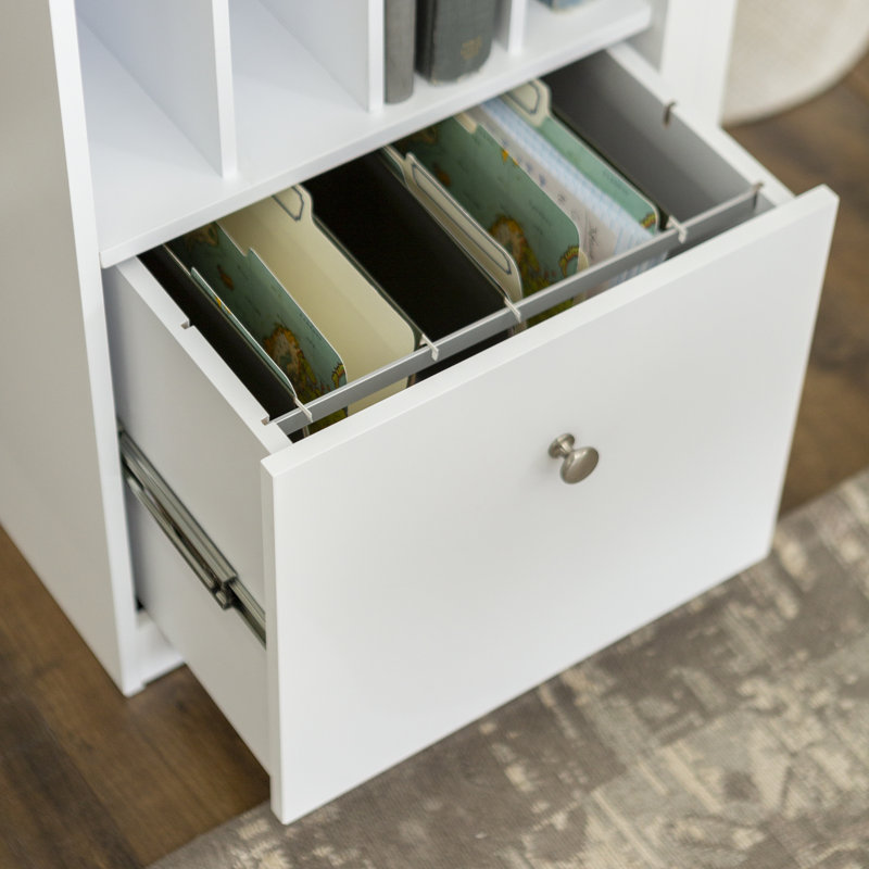 Bureau d'ordinateur avec tiroir classeur Goodyear, Blanc