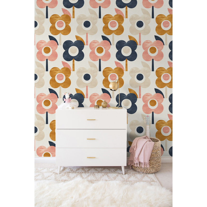 Ananda Scandinavianful Flowers Wallpaper, 250 x 104cm