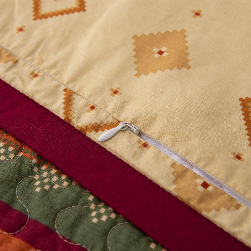Solace Cotton Geometric Shapes Quilt Set, King Quilt + 2 Shams