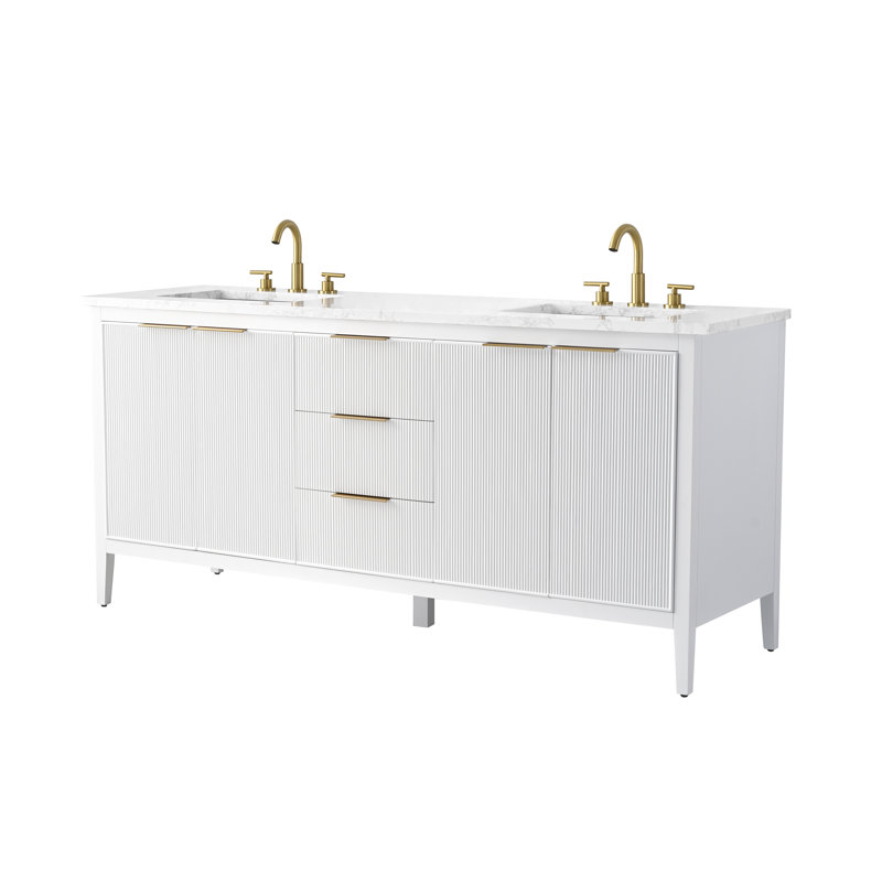Meuble-lavabo double 72 po Bilroy, Blanc