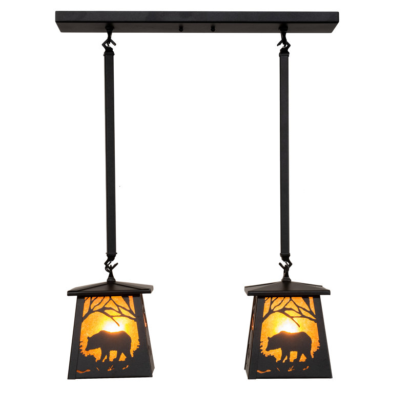 Luminaire suspendu linéaire à 2 lumières Bear at Dawn