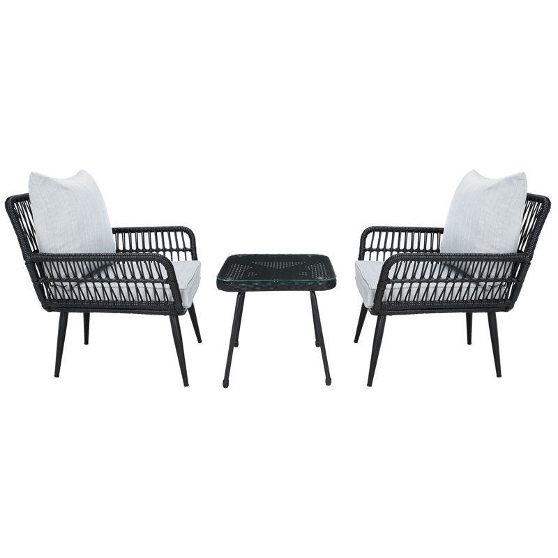 Weiland 3-Piece Lounge Set, Black