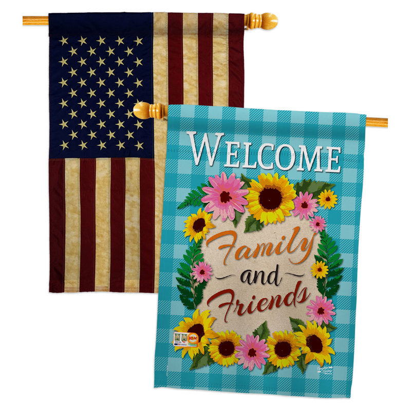 Drapeau de maison à 2 côtés en polyester / mélange de polyester 40 x 28 po