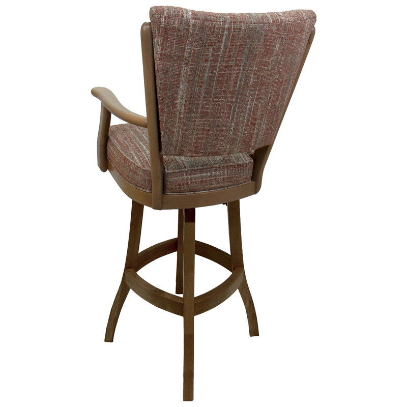 Très grand tabouret pivotant en bois Irminger, Red/Light Oak Frame, Counter Stool (24" Seat Height)