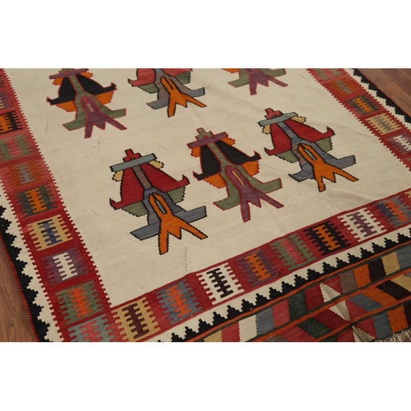 Tapis kilim à teinture végétale 5 x 8 po