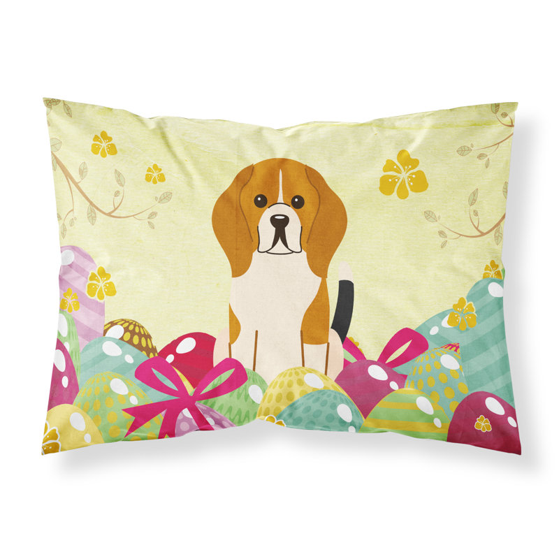 Taie d’oreiller œufs de pâques, Beagle tricolore