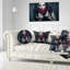 Femme passionnée en noir - Coussin décoratif à imprimé portrait