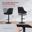 Swivel Upholstered Bar Stool with Iron Frame-1656341129-1656341130