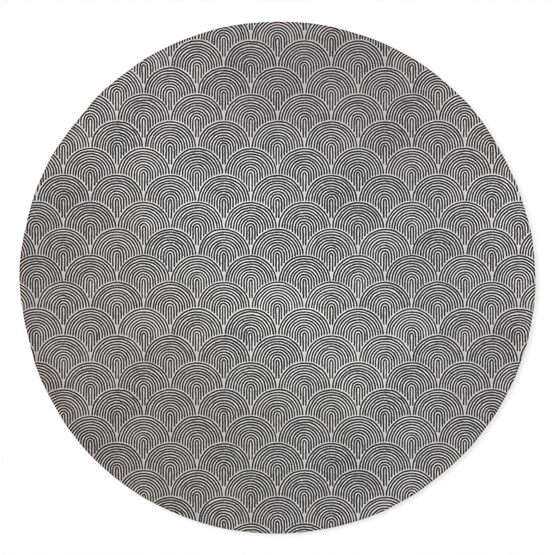 Rolling Humps Non-Slip Outdoor Rug, Round 5'