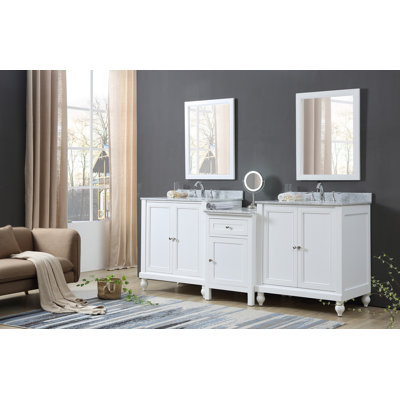 Byrne 83'' Double Bathroom Vanity with Stone Top
