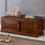 Banc rembourré en cuir véritable Coffee-1334502591