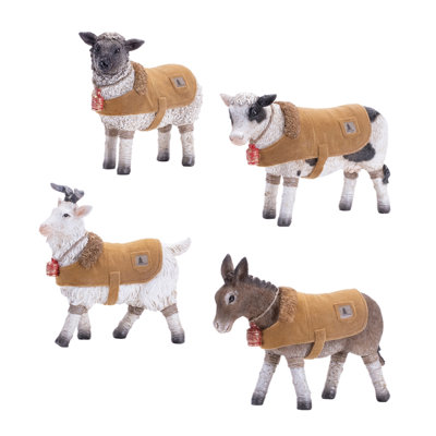 Animaux de ferme avec manteau d'hiver (ensemble de 4)