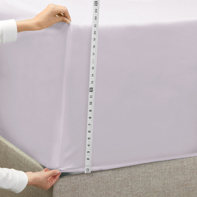 Ensemble de draps luxueux en microfibre, Gris clair lavande, Très grand californien