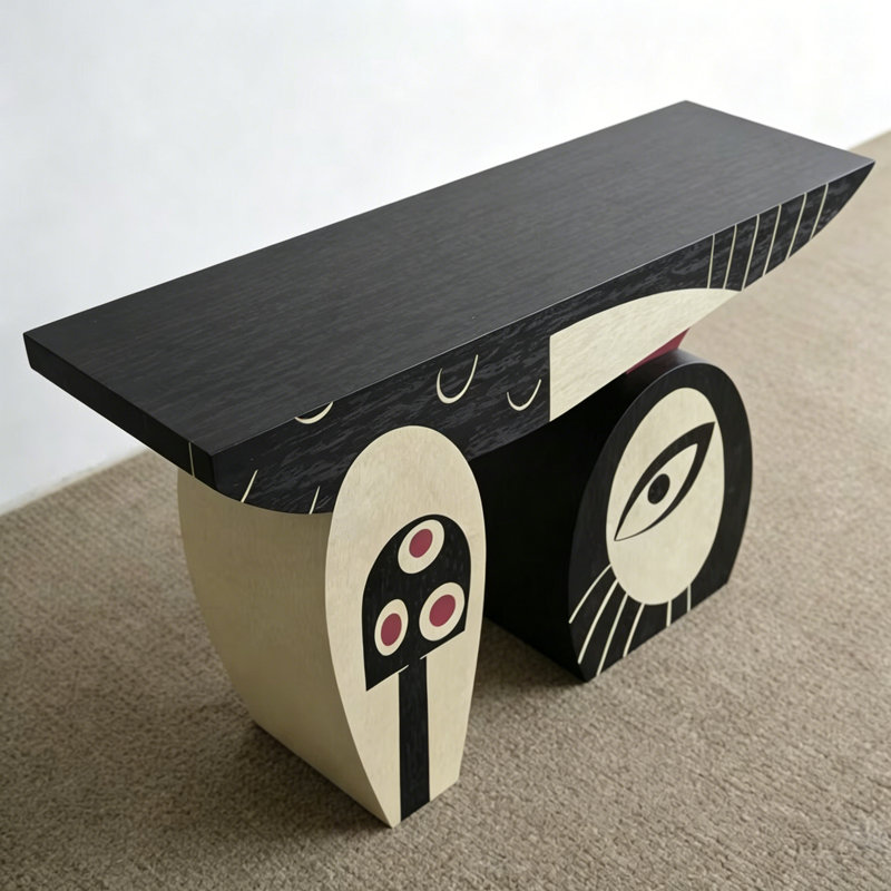 Console Mid-Century moderne, H 33,5 po x l 59,1 po x P 13,8 po
